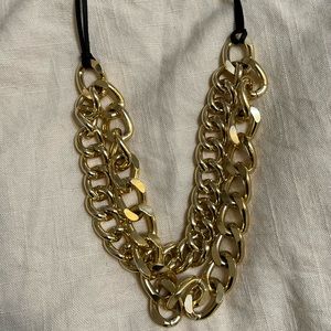 Double Gold Chain Link Necklace